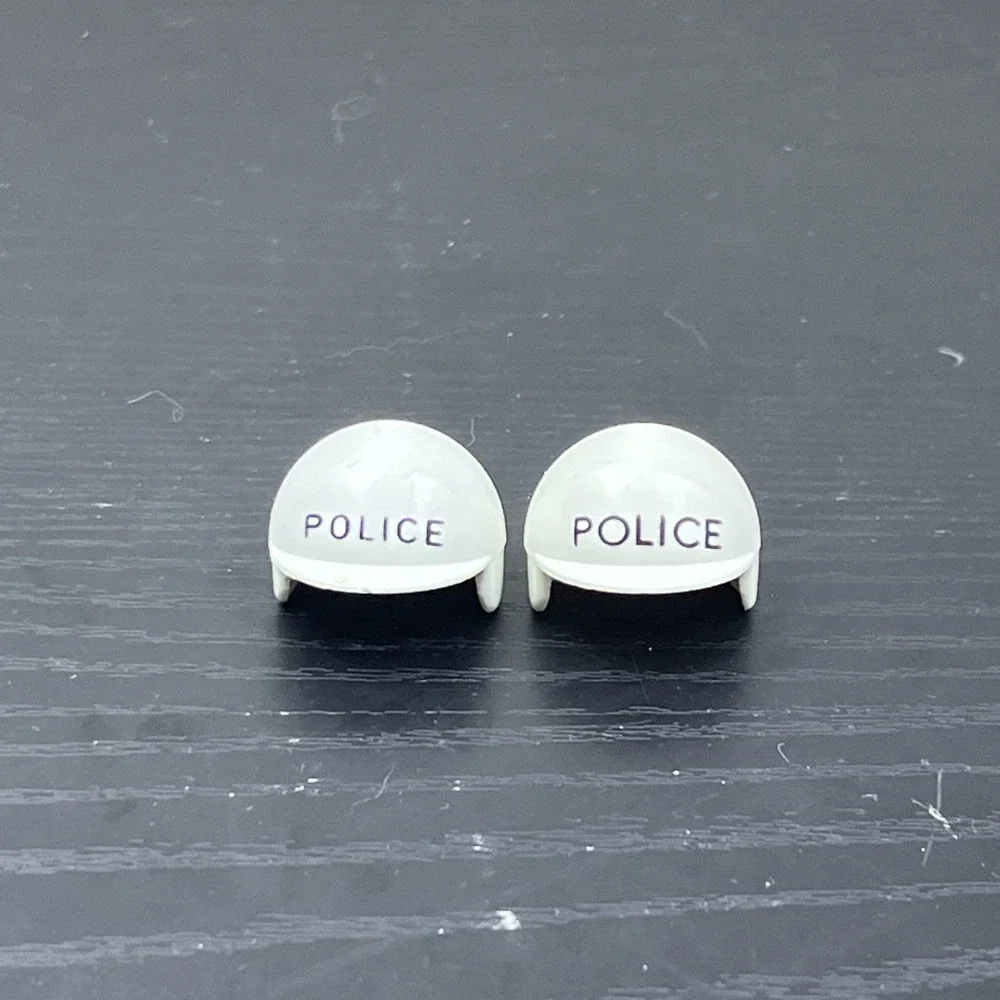 Playmobil Police‎ Helmets Lot of 2 Black Replacement Accessories Geobra
